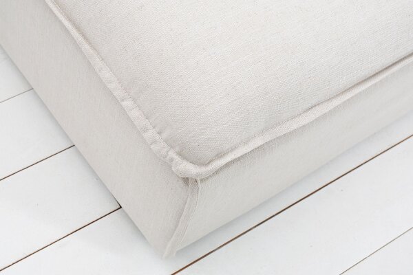Hocker Strukturstoff Tonnentaschenfedern 100x31,8 cm in Natur