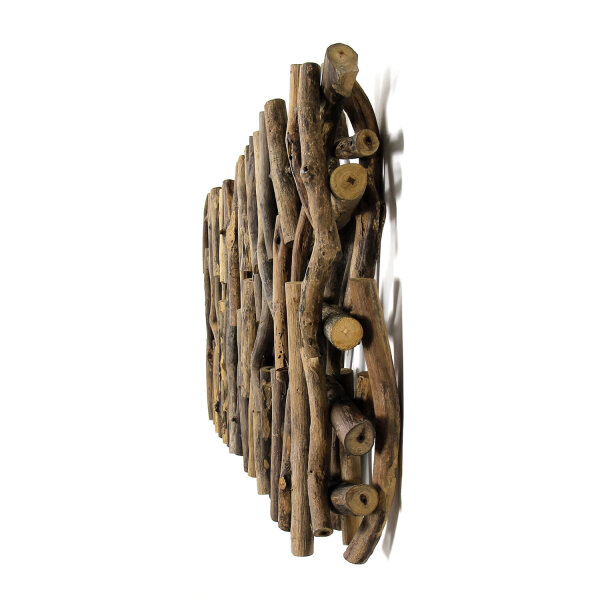 Sculpture murale en bois flotté artisanale 90 cm en nature