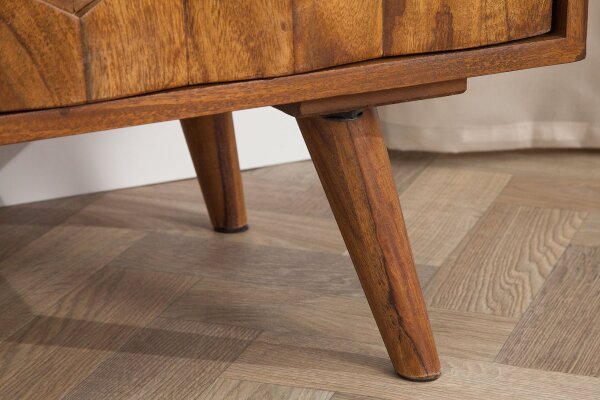 Sideboard Holz Sheesham 145 x 75 cm 3D-Fronten Retro
