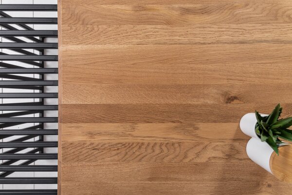 Table basse bois (chêne) métal en noir naturel 100x55 cm