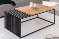 Table basse bois (chêne) métal en noir...