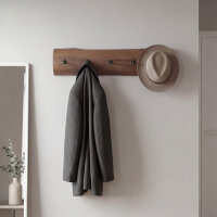 Portemanteau mural bois métal fait main 100 cm en...