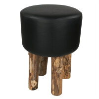 Tabouret en bois fait main Ø 30 cm en bois naturel...
