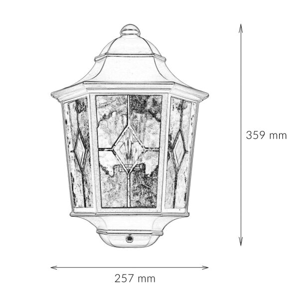 Applique extérieure verre déglise IP43 noir maison