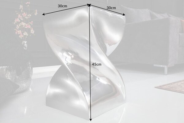 Beistelltisch Metall in Silber 30x30 cm Handarbeit