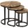 3er Set Beistelltische Holz Stahl Ø 28/38/46cm rund