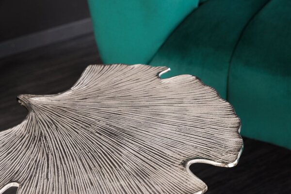 Table dappoint en métal argenté 46x43 cm artisanale
