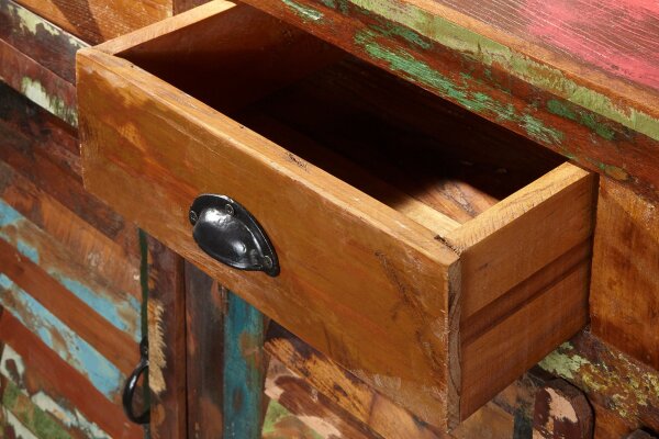 Sideboard Holz 125 x 90 cm Schubladen Türen Bunt Handarbeit