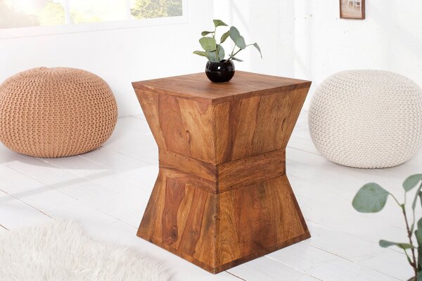 Table dappoint en bois de sheesham naturel 35 x 35 cm