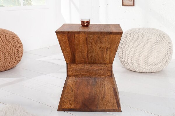 Table dappoint en bois de sheesham naturel 35 x 35 cm