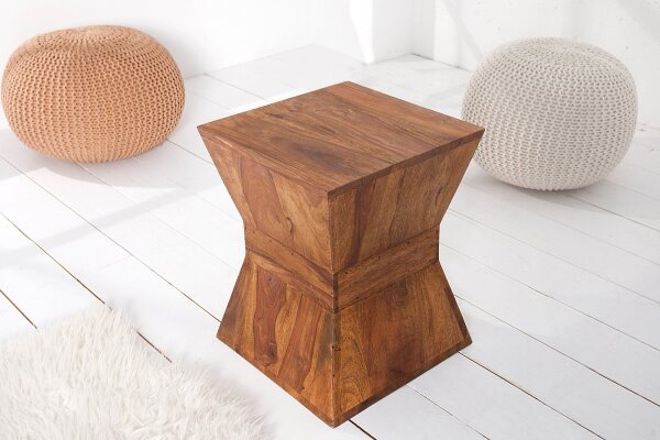 Table dappoint en bois de sheesham naturel 35 x 35 cm