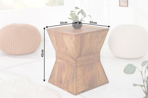 Table dappoint en bois de sheesham naturel 35 x 35 cm