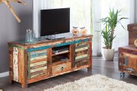 TV Lowboard Holz 150 cm breit Bunt Handarbeit dekorativ
