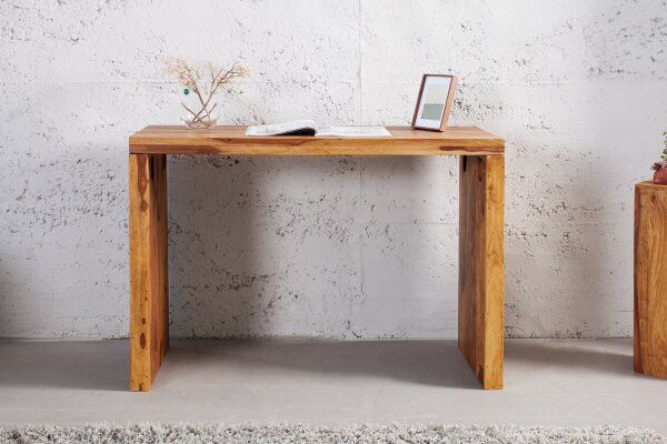 Schreibtisch Sheesham Holz in Natur 100 x 75 cm