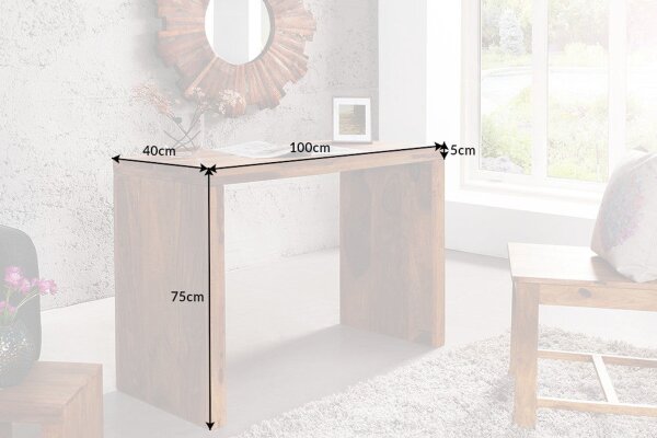 Schreibtisch Sheesham Holz in Natur 100 x 75 cm