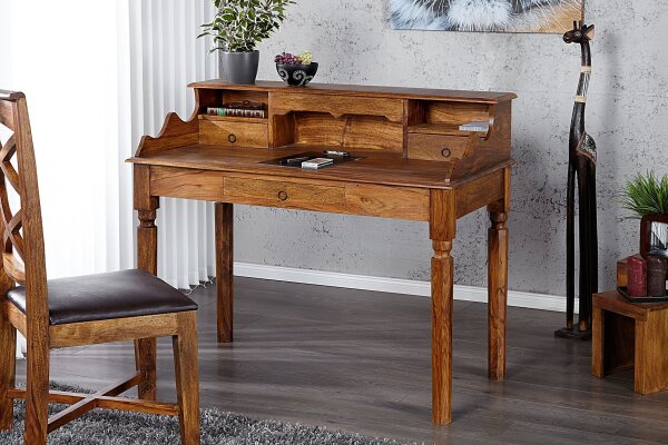 Schreibtisch mit Schublade Sheesham Holz in Natur 115x55 cm