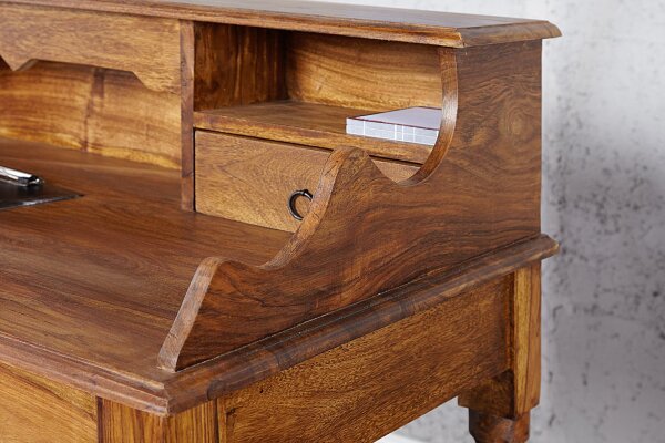 Schreibtisch mit Schublade Sheesham Holz in Natur 115x55 cm
