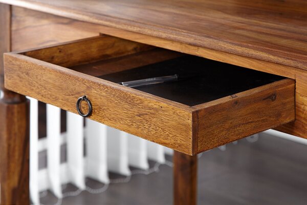 Schreibtisch mit Schublade Sheesham Holz in Natur 115x55 cm