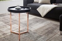 Beistelltisch Holz Metall Ø 40 cm rund mit Tablett