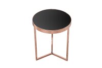 Table dappoint verre dur métal en cuivre noir...