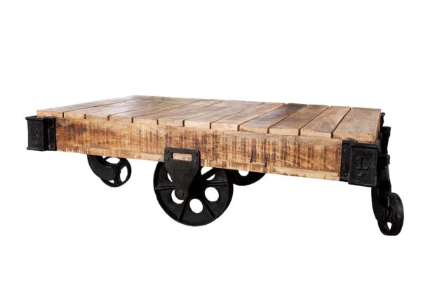 Couchtisch Mango Holz Metall 120 x 80 cm