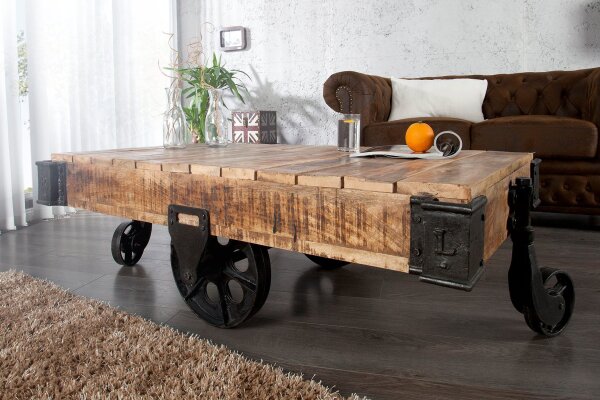 Couchtisch Mango Holz Metall 120 x 80 cm