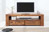Buffet TV en bois de sheesham 130 x 45 cm tiroirs grand...