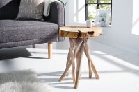 Table dappoint en teck naturel 45x40 cm artisanale