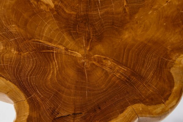 Table dappoint en teck Rondelle darbre 50x50 cm artisanale