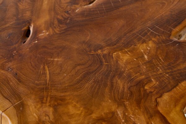 Table dappoint en teck 50x50 cm travail manuel tranche darbre