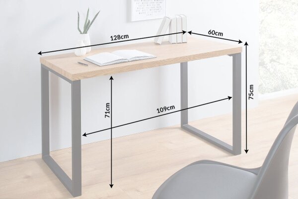 Bureau Industrial MDF fer 120 x 75 cm piètement traîneau