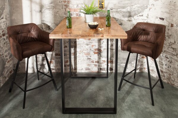 Bartisch Mango Holz Metall 120 x 80 cm Kufengestell