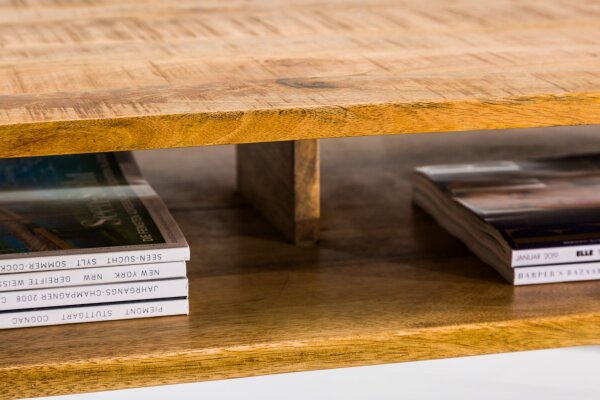 Table basse mangue bois métal 100 x 50 cm
