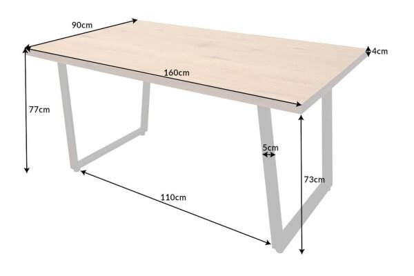 Esstisch 160 x 90 cm Kufengestell Industrial Design