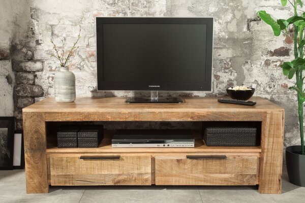 TV Lowboard 130 cm de large Bois massif fait main Moderne