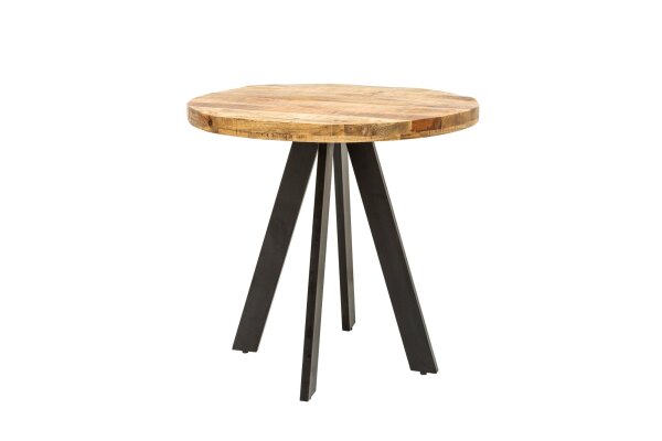 Esstisch Mango Holz Metall 80 x 80 cm rund