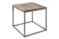 Beistelltisch Recyceltes Holz Metall 40x40 cm Handarbeit