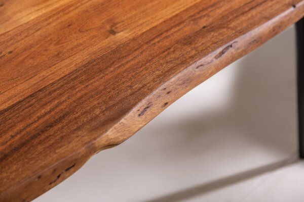 Table basse en acacia métal 110 x 60 cm Retro