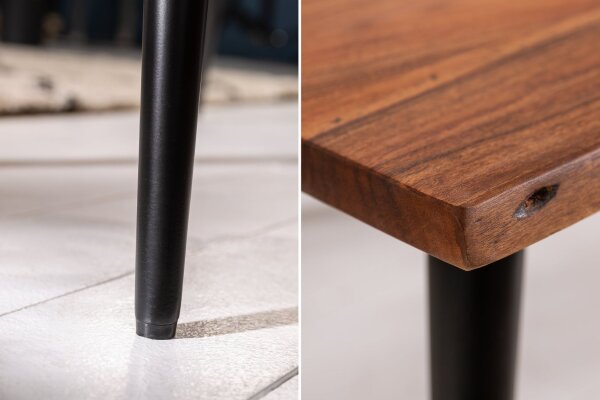 Table basse en acacia métal 110 x 60 cm Retro
