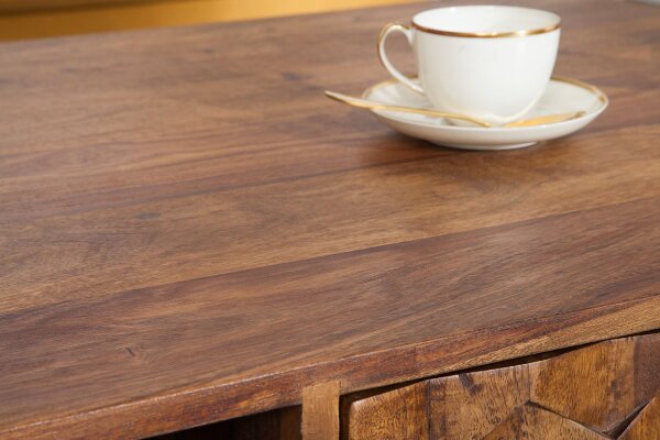 Couchtisch mit Schublade Sheesham Holz in Natur 110x60 cm
