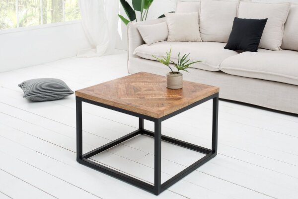 Table dappoint mangue bois métal 60 x 60 cm