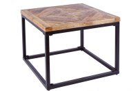 Table dappoint mangue bois métal 60 x 60 cm