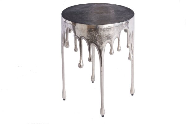 Table dappoint en aluminium argenté 37 x 37 cm