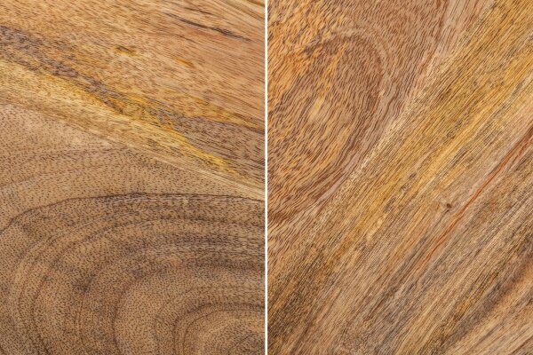 Table basse 2 pièces rotin mangue bois métal rond