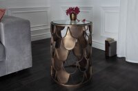 Table dappoint verre dur métal en laiton antique...