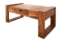CouchtischSheesham Holz mit Schublade Natur 100x50 cm