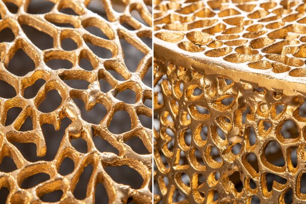 Couchtisch Metall in Gold 122 x 122 cm Handarbeit