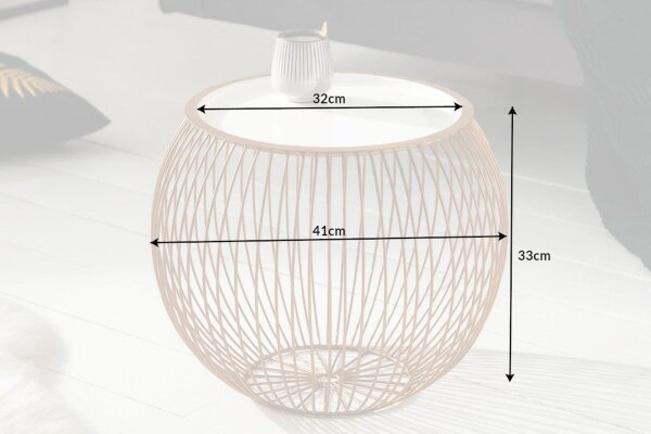 Table basse en métal doré 41x41 cm fait main avec plateau