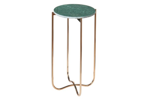 Table dappoint en marbre métal vert or 35 x 35 cm