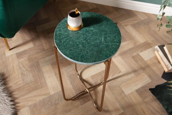 Table dappoint en marbre métal vert or 35 x 35 cm